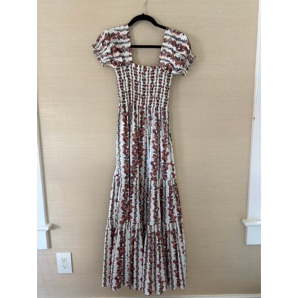 Tory Burch Floral Print Smocked Maxi Dress – Size S